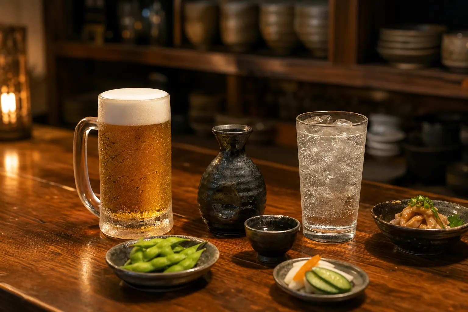 ビールと日本酒、焼酎ソーダのイメージ